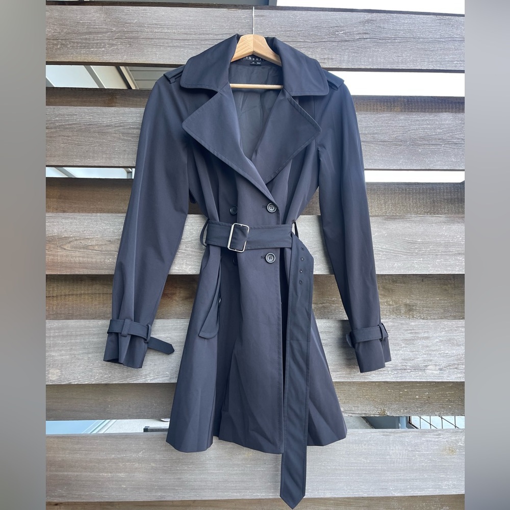 Theory Black Trench Coat